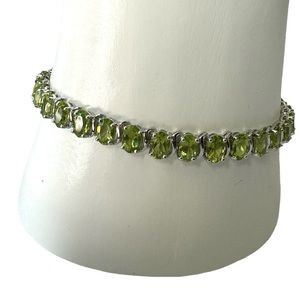 Vintage 925 silver & peridot tennis bracelet 💚🍀